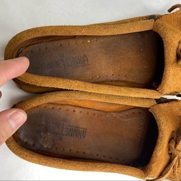 Minnetonka Kilty Leather Suede Moccasins Size 6 - Picture 7 of 10